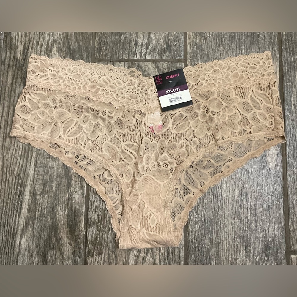 New Nobo, No Boundaries stretch lace cheeky panties size XXL Beige